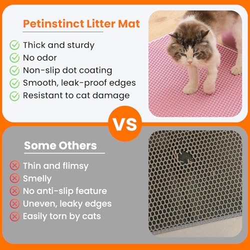 Extra Large Cat Litter Mat XXL, Double Layer Honeycomb, Pink - Image 3