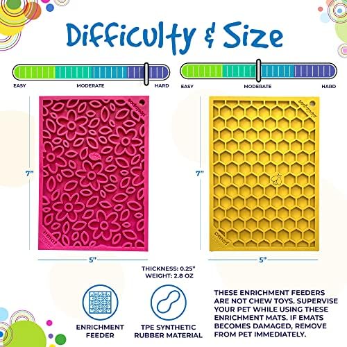 SodaPup Flower Power & Honeycomb eMat Bundle – Durable Lick Mat Feeder Made in USA from Non-Toxic, Pet-Safe, Food Safe Rubber for Avoiding Overfeeding, Digestive Health, Calming, & More - Image 5