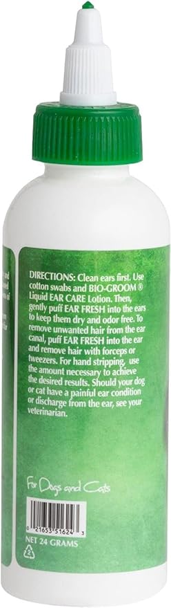 Bio-groom Ear-Fresh Dog Grooming Ear Powder - Cat & Dog Ear Cleaner, Bathing Supplies, Puppy Wash, Cruelty-Free, Made in USA - 24 g 1-Pack