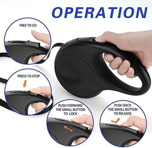 Retractable Dog Leash, 26 Feet Dog Leash for Small to Large Dogs up to 110lbs, Anti-Slip Handle One Button Lock and Release, Heavy Duty 360° Tangle-Free - Image 5