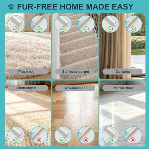 Carpet Rake for Pet Hair Removal Tool, Cat & Dog Pet Hair Remover Broom with 54” Adjustable Long Handle, Reusable Carpet Brush Rake for Rugs, Mats, Couch, Furniture - Image 4