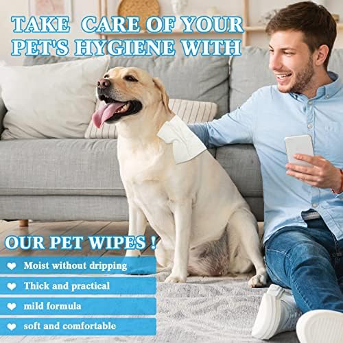 Treela 10 Pack Dog Pet Wipes, 80 Count Paws Body, Unscented - Image 4
