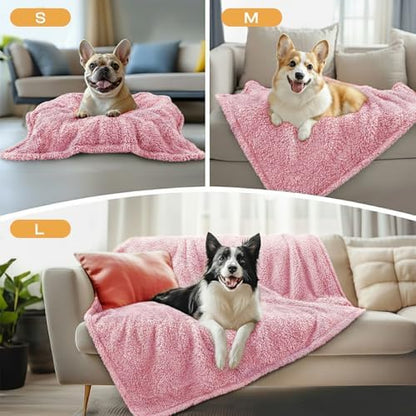 Luciphia 1 Pack 3 Calming Dog Blanket Fluffy Premium Fleece Pet Blankets Soft Sherpa Throw for Dogs Puppy Cat Pink Large (41" x31") - Image 3