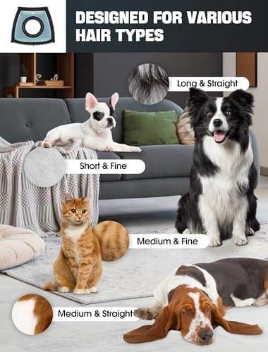 Dog Hair Remover for Car, Pet Hair Removal Tool Mini, Reusable Dog Hair Remover for Couch Lint Carpet Clothing Bedding, Cat Hair Remover Furniture Fur Remover Car Detailing Blue - Image 5