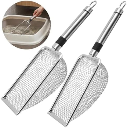 Chicken Poop Scooper 2 Pack, Stainless Steel Coop Scoop, 3.8mm & 5mm Mesh by Unknown