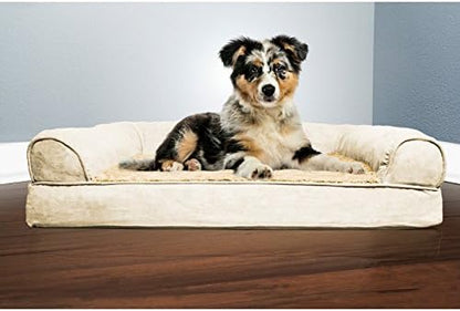 Furhaven Orthopedic Dog Bed for Medium/Small Dogs w/ Removable Bolsters & Washable Cover, For Dogs Up to 35 lbs - Plush & Suede Sofa - Gray, Medium - Image 4