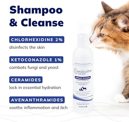 CeraSoothe CHX+KET Antiseptic Shampoo for Dogs, Cats & Horses – Chlorhexidine 2% & Ketoconazole 1% for Skin & Coat Cleansing, 16 oz - Image 5