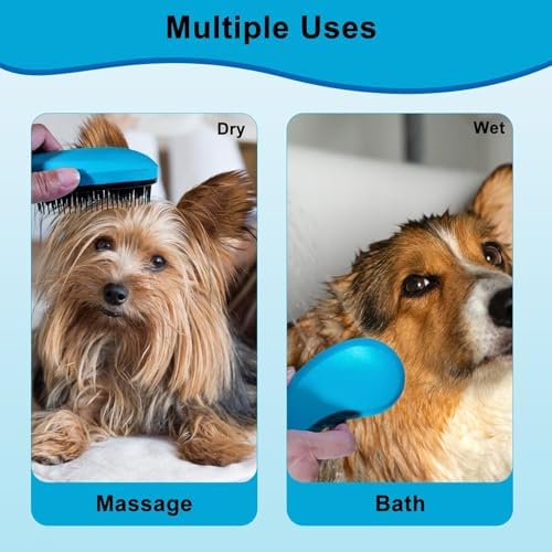 Puppy Brush for Small Dogs - Soft Dog Brush （Blue） - Image 6
