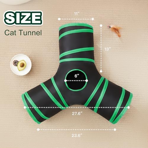 Love's cabin Cat Tunnel for Indoor Cats, 3-Way Collapsible Play Tunnel - Image 2