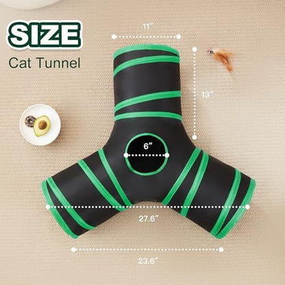 Love's cabin Cat Tunnel for Indoor Cats, 3-Way Collapsible Play Tunnel - Image 2