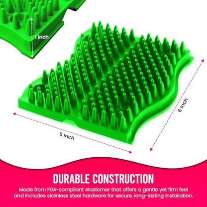 The Original ScratchnAll Animal Scratcher Pad, Flexible Acupressure Nubs & Interlocking Design, Very Durable & All-Weather, Great for Domestic, Barnyard and Zoo Animals - USA Made, Lime Green - Image 3