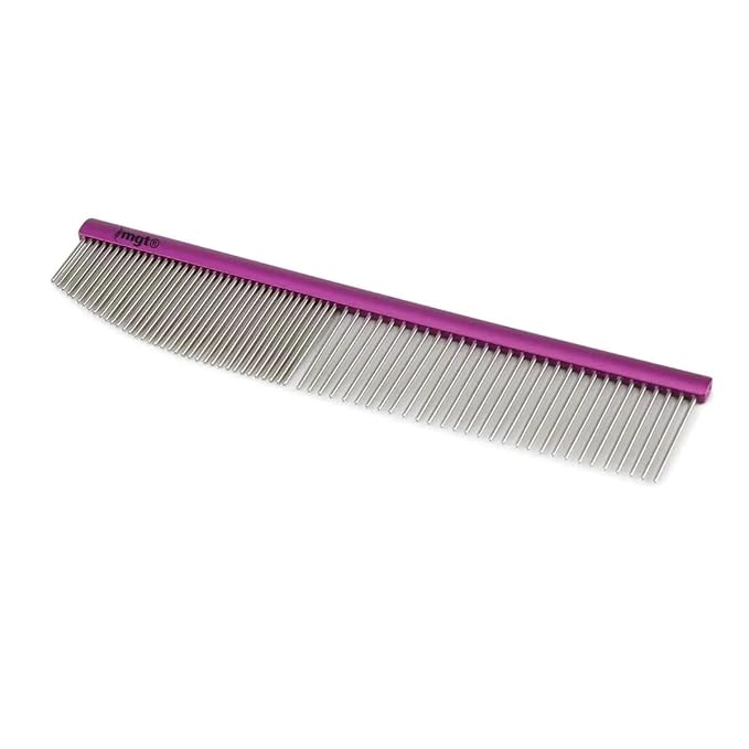 Dog and Cat Grooming Combs Contour Custom Coat Fur Finishing Shape Fluff Style and Primp (7.5 inch Angled End Comb)