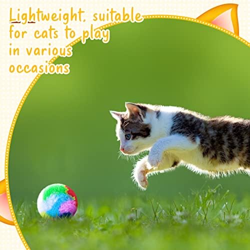 Deekin 20 Pcs Cat Ball Toy 1.6 Inch Fuzzy Pom Pom Balls for Kittens Cats - Image 4
