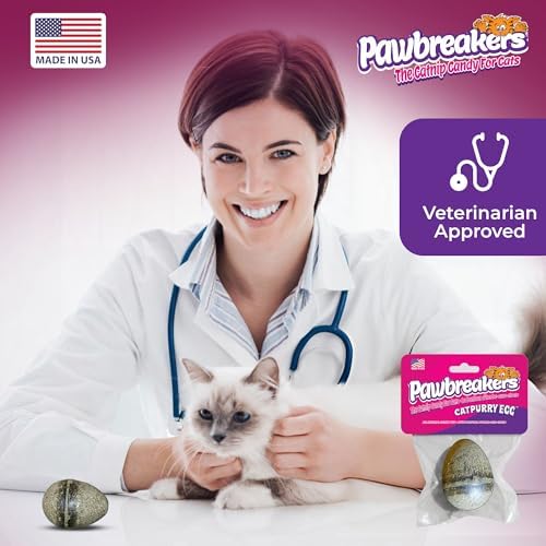 Pawbreakers 2 Catpurry Eggs - All-Natural cat Treats, Medical Grade Catnip Treat and Toy, Catnip for Cats for Relaxed Play, Safe & Digestible, Hypoallergenic & Vegan - 2.25 inches Tall, Made in USA - Image 4