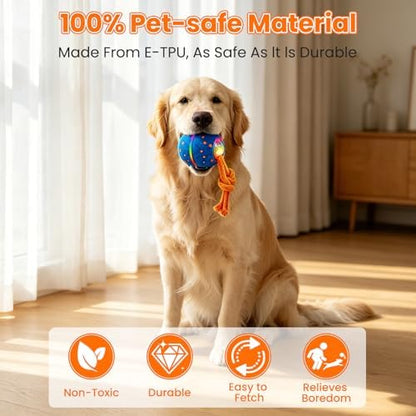 Interactive Dog Toy Ball, Automatic Bouncing Rotating, Realistic Dog Barking Sounds, E‑TPU, IP54, Rechargeable, for Small/Medium/Large Dogs, Indoor/Outdoor（Light Blue） - Image 7