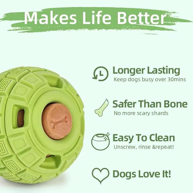 Play Plus Frozen Treat Dispensing Dog Toy - Interactive Dog Toys to Keep Your Pup Busy and Distracted - Freezable Fillable Rubber, Reduces Anxiety, Easy to Clean, Perfect for Seniors (Green)
