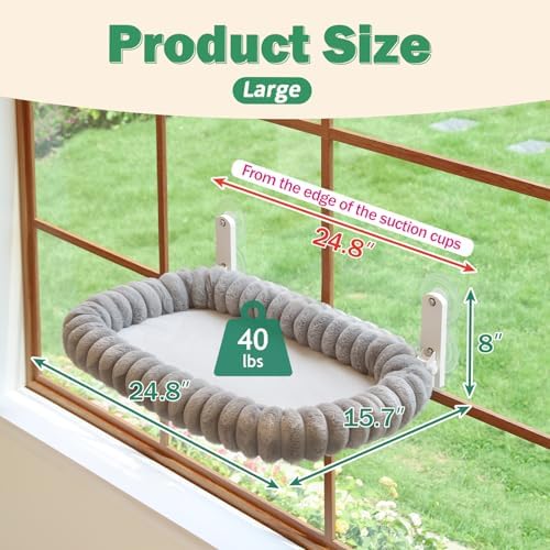 Zakkart SnugCloud Foldable Cat Window Perch (Gray, L) - Image 3