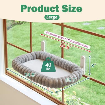 Zakkart SnugCloud Foldable Cat Window Perch (Gray, L) - Image 3