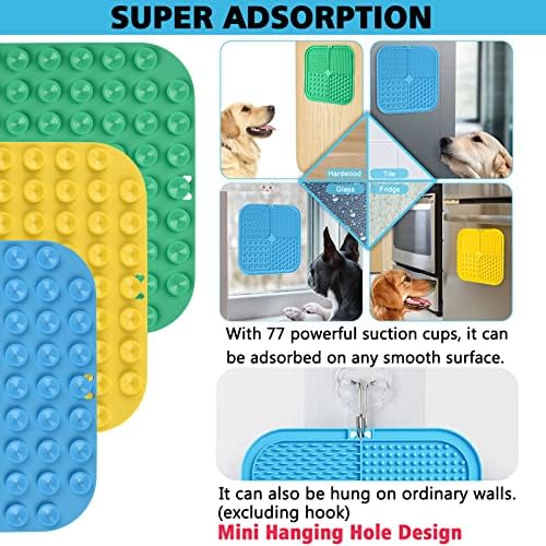 Dog Licking Mat, 3 Pcs Large Licking Mat for Dogs with Suction for Anxiety, Peanut Butter Dog Licking Mat Slow Feeder Dispensing Treater Lick Pad for Dogs Cats Grooming Bathing and Training - Image 3