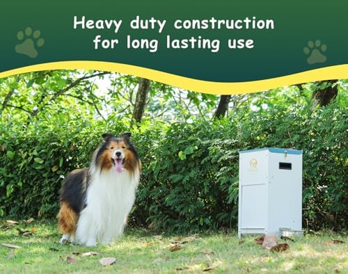Dog Feeder - 25 lbs Heavy Duty Pet Feeder Automatic Dog Food Station Pet Lodge Galvanized Steel for Medium and Large Dog Outdoor Use (Assembly Required) - Image 2