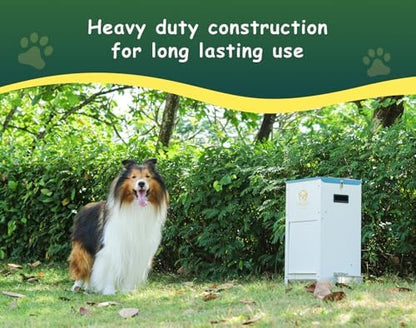 Dog Feeder - 25 lbs Heavy Duty Pet Feeder Automatic Dog Food Station Pet Lodge Galvanized Steel for Medium and Large Dog Outdoor Use (Assembly Required) - Image 2