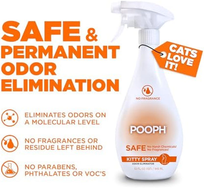 POOPH Kitty Odor Eliminator Spray for Cats, 32 oz - Pack of 2 - Image 2