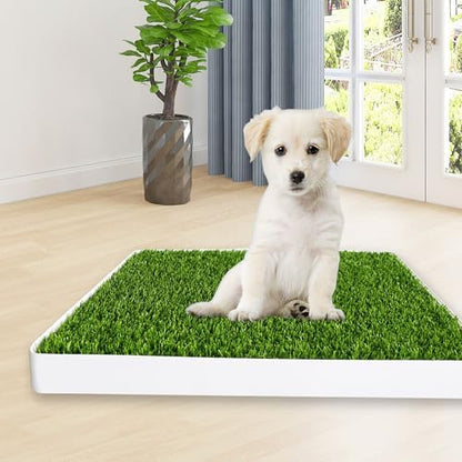 Grass Pad with Tray for Dogs Litter Box Porch Potty for Puppy Pee Training Indoor Fake Grass Pee Pad Artificial Grass with Pee Pad Holder - Image 7