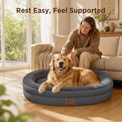 Waterproof Orthopedic Dog Bed for Large Dogs, Dark Grey - Image 4