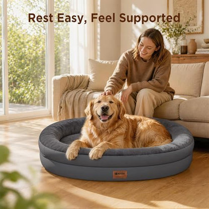 Waterproof Orthopedic Dog Bed for Large Dogs, Dark Grey - Image 4