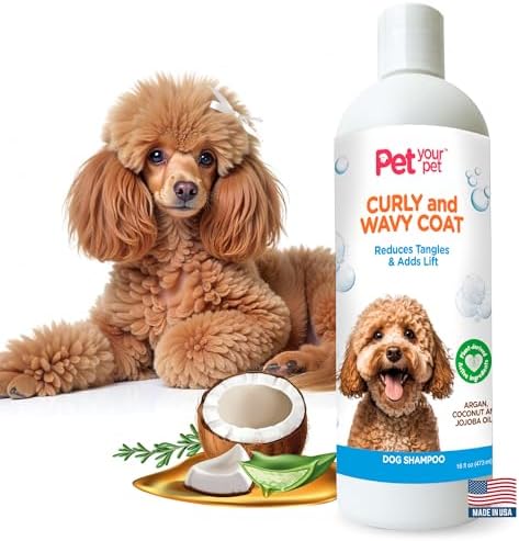 Natural Dog Shampoo for Curly & Wavy Coats, 16 Fl Oz by PETYOURPET