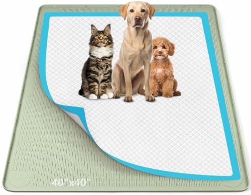 Pee Pad Holder for Dogs 40''x40'' Silicone Puppy Pee Pad Tray, Green by Bartuke