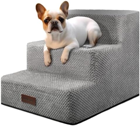 Aodisman Dog Stairs for Small Dogs & Cats,3-Step Pet Steps for Couch & Bed by AODISMAN