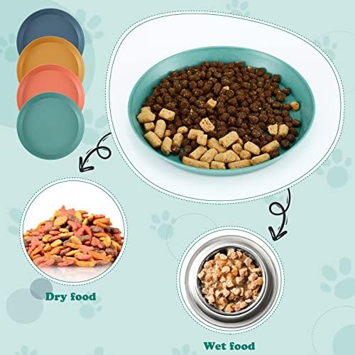 Gerrii 24 Pieces Fatigue Relief Cat Bowl 6 Inch Shallow Cat Food Dish Stray Wet Feeding Bowls Wide and Small Pet Plates for Ferrets Feral Short Legged Kitten Shelter(Elegant Color,Convention) - Image 6