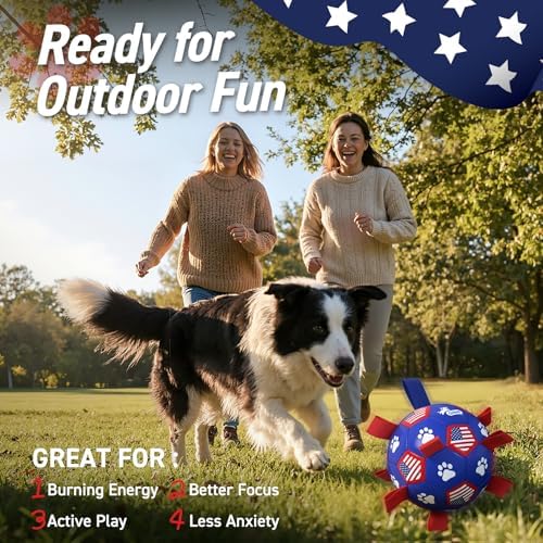 QDAN Dog Toys Soccer Ball with Straps, 8 Inch Dog Balls for Large Dogs - Image 3