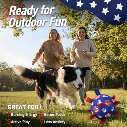 QDAN Dog Toys Soccer Ball with Straps, 8 Inch Dog Balls for Large Dogs - Image 3