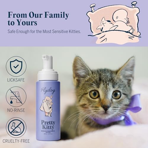 Pretty Kitty Waterless Cat Dry Shampoo with Grooming Glove– No Rinse, Lick-Safe, Moisturizing for Dry Skin, Dandruff, Deshedding, Wash Soap Spray Foam for Kittens, Bathing & Cleaning Supplies - Image 6