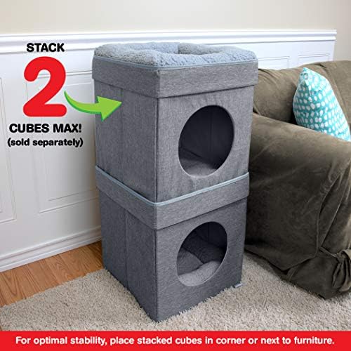 Kitty City Indoor Cat Cube Furniture, Gray Cube - Image 3