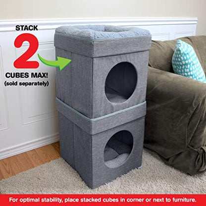 Kitty City Indoor Cat Cube Furniture, Gray Cube - Image 3