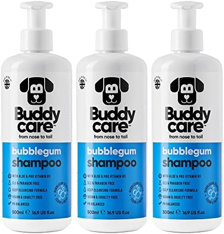 Bubblegum Dog Shampoo by Buddycare | Deep Cleansing Shampoo for Dogs | Bubblegum Scented | with Aloe Vera and Pro Vitamin B5 (50.72oz) by Unknown