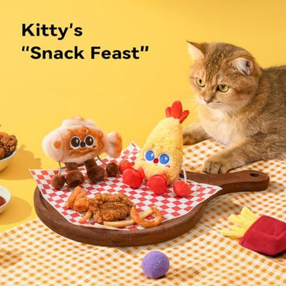 Petgravity Jumpy Shrimp Taiyaki Electric Cat Toy, 2 Pack, Tap-Activated 3 Moving Modes Interactive Cat Toys, Exercise Toy for Indoor Cats Kitten with Catnip, Rechargeable - Image 2