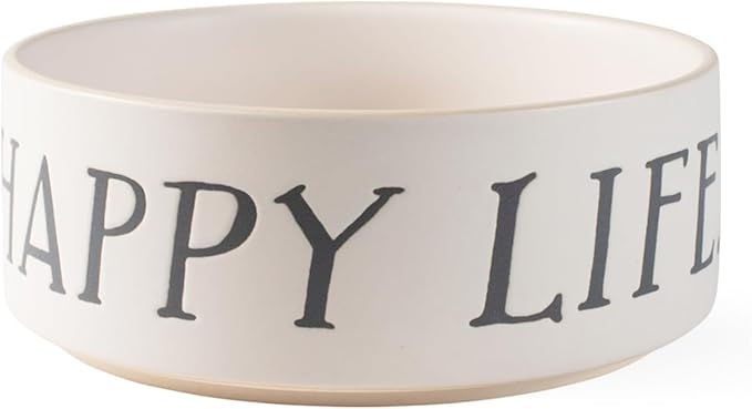 Fringe Studio "HAPPY DOG" Medium Stoneware Pet Bowl, PetShop Collection (479107)