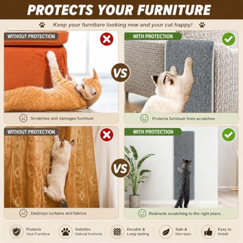 FHTONGE 71x15.8" Thickened Cat Wall Climbing Carpet with 16 Fixed Nails - Image 4