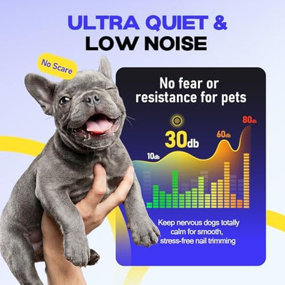Whisper-Quiet Dog Nail Grinder Kit 50%More Powerful for Sensitive Dogs,Cats - Image 2