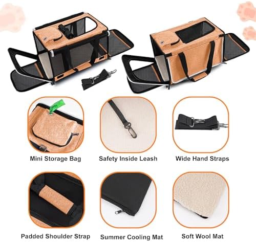 GAPZER Dog Carry Bag Puppy, Pet Soft-Shell Portable Kennel Crate 0-15 lbs - Image 4