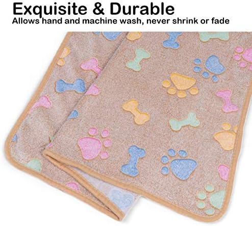 Dono 1 Pack 3 Dog Blankets, Soft Fluffy Fleece Pet Blanket Warm Sleep Mat Paw Print Design Puppy Kitten Throw Blankets Doggy Blanket for Dogs - Image 4