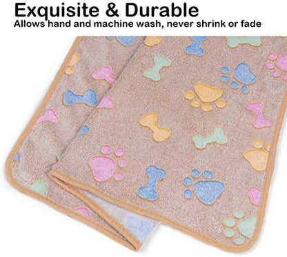 Dono 1 Pack 3 Dog Blankets, Soft Fluffy Fleece Pet Blanket Warm Sleep Mat Paw Print Design Puppy Kitten Throw Blankets Doggy Blanket for Dogs - Image 4