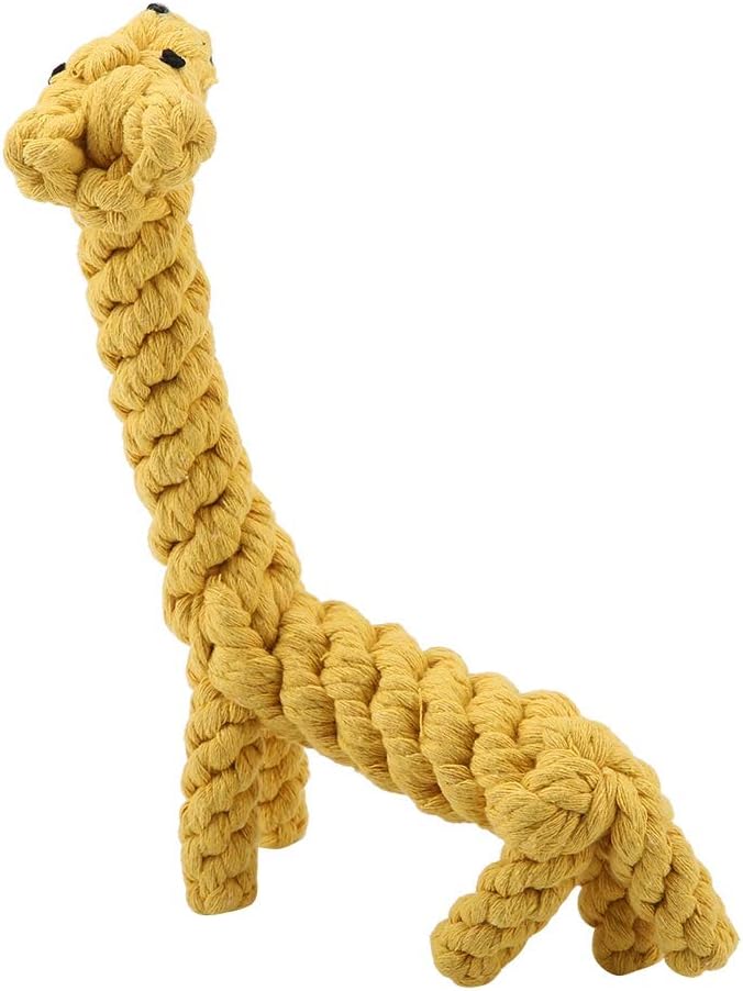 Dog Rope Toy - Cotton Rope Knot Puppy, Pet Puppy Dog Cotton Rope Chew Toys for Teeth Cleaning, Giraffe Design