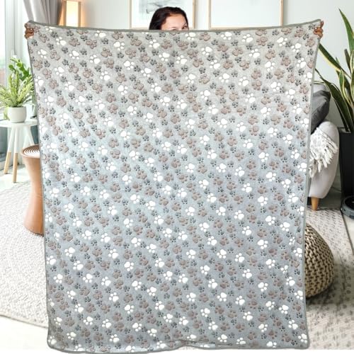 Dog Blankets for Large Dogs, 3 Pcs Dog Blanket Washable, Soft Fluffy Flannel Pet Blanket Mat Cover for Bed Couch, Cute Print Puppy Blanket 60" x 50" - Image 4