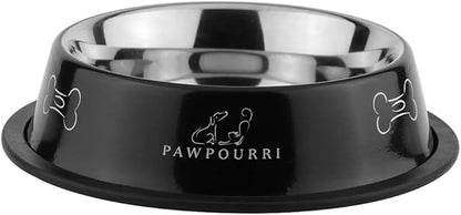 2 Pack Stainless Steel Dog Bowls – 23.6 fl oz Anti-Skid Food & Water Bowls for Small Dogs, Puppies & Cats | Dog Food & Water Bowl | Dog Feeding Bowl (Black & Grey)