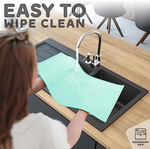 Dog Food Mat - 24x15 Raised Edges Dogs Mat for Food and Water Prevent Spill, Waterproof Cat Food Mats Protect Floors, Easy Clean Dog Bowl Mats for Food and Water, Silicone Pet Feeding Placemats - Image 7